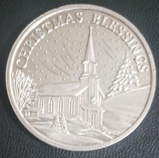 Christmas Blessings 1 Oz Silver round 999 Pure Coin 89.00 per troy oz