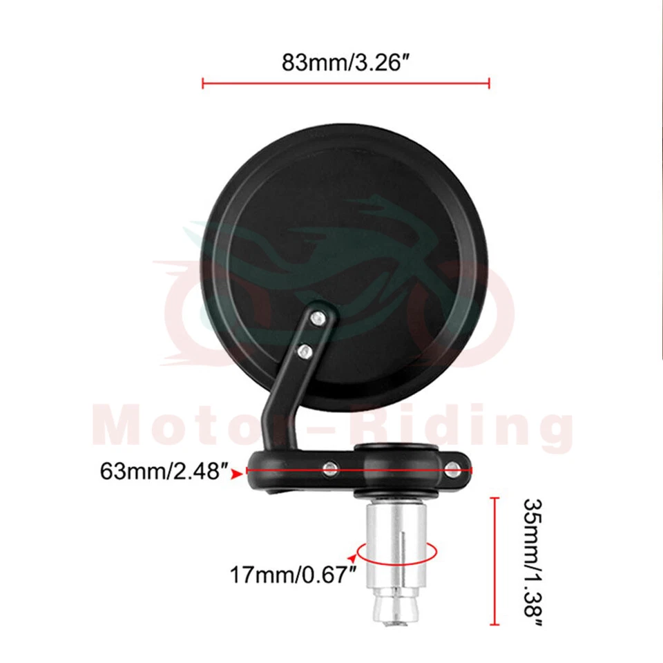Складные боковые зеркала 7/8 дюйма для мотоциклов Honda Suzuki Yamaha Kawasaki - Изображение 3 из 4