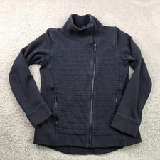 Lululemon Fleece Be True Jacket Womens 4 Navy Quilted Moto Full Zip Sweater