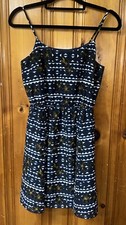 J Crew Sundress Black Blue Flower Print Size 4