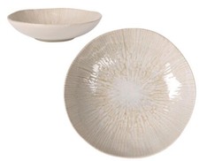 4x Pasta bowls soup bowls Irregular shape 21cm x 5cm embossed stoneware Anya