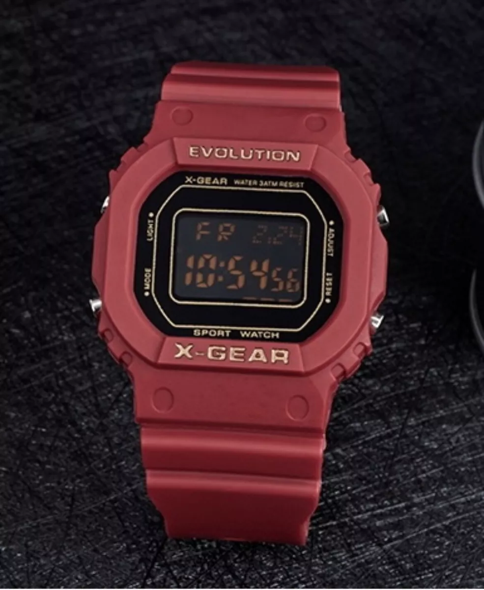 X GEAR X 1002 Evolution Digital Watch Red w Gold Accents NEW eBay