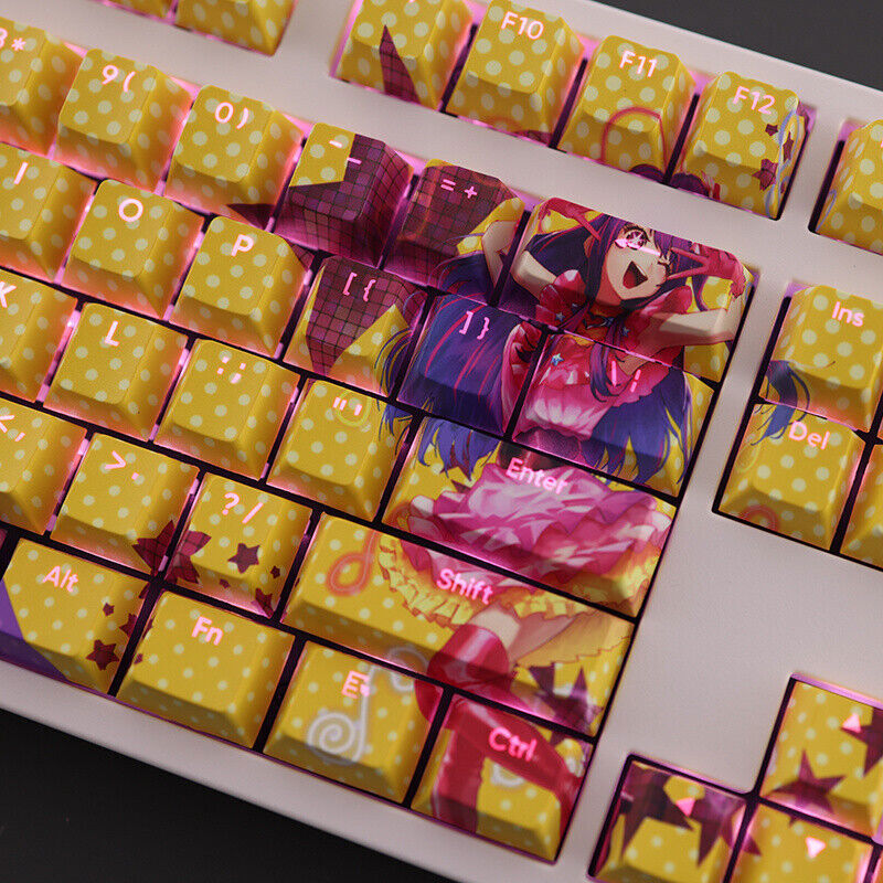 New Hoshino Ai Oshi no Ko Cartoon PBT Transparent Keycap Set