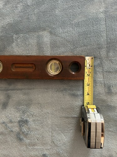 VINTAGE EXACT EM 12 DOUBLE CIRCLE VIALS LEVEL WOOD HORIZONTAL AND VERTICAL 12" - Picture 13 of 13