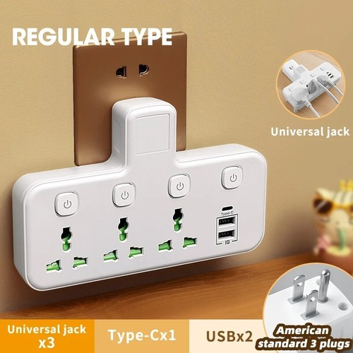 EU UK AU US Plug AC Outlet Power Strip Multiprise Wall Socket Universal Network - 第 9/14 張圖片