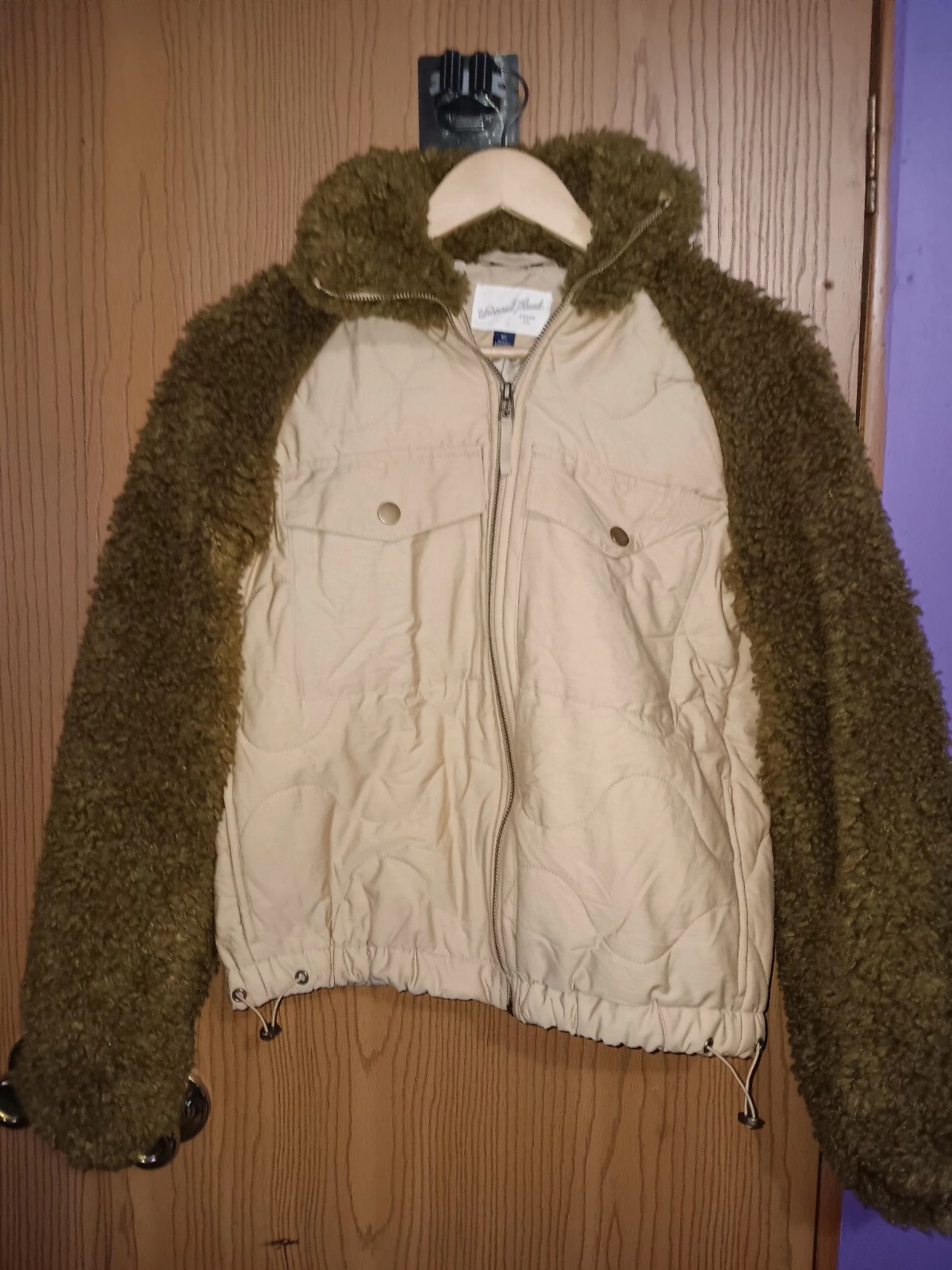 Universal Thread Womens XS Fur-Lined Coat with Inner Pockets in Tan and Brown