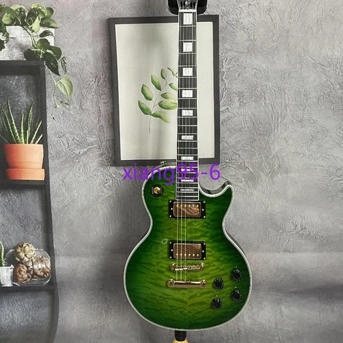 Limited Custom LP Luxury Green Electric Guitar HH Pickups Gold Hardware for Sale