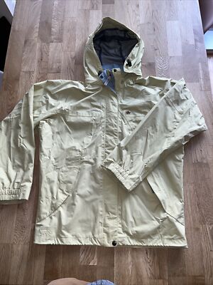 LOWE ALPINE Triple Point Mica Green Yellow Windbreaker Jacket  M Womens Hooded