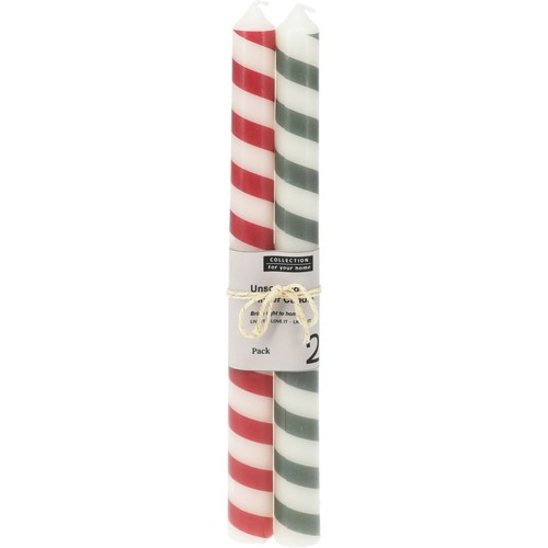 Pair of Unscented Christmas Candles | Set of 2 Tapered Dinner Candles - 25cm - Picture 6 of 7