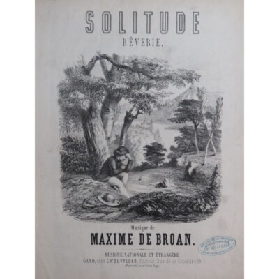 DE BROAN Maxime Solitude Klaviergesang 19. Jahrhundert