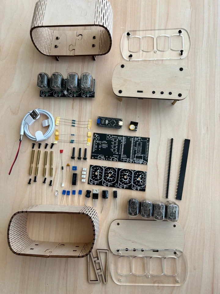KIT COMPLETO Reloj Nixie IN-12 Formato 12H o 24H (Con tubos) Hágalo usted mismo Foto 4 de 4