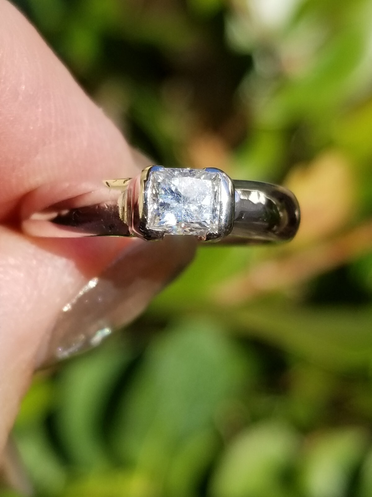 Beautiful Princess Solitaire Natural Diamond 14k … - image 2