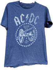 AC DC For Those About To Rock Blue T-Shirt Size M Band Tee Rock