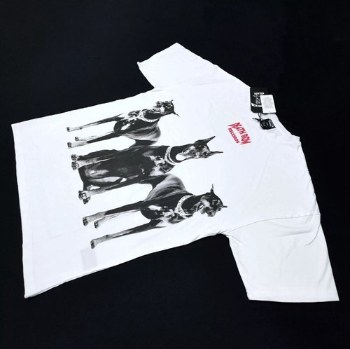 Death Row Records T-Shirt Doberman Dog Logo White w/ Black Graphics Mens XL - Picture 3 of 4