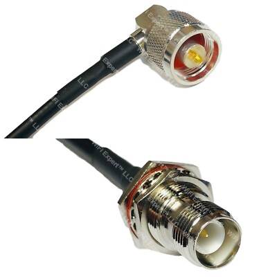 RFC240UF N MALE ANGLE to RP-TNC FEMALE Coax RF Cable USA-Ship Lot