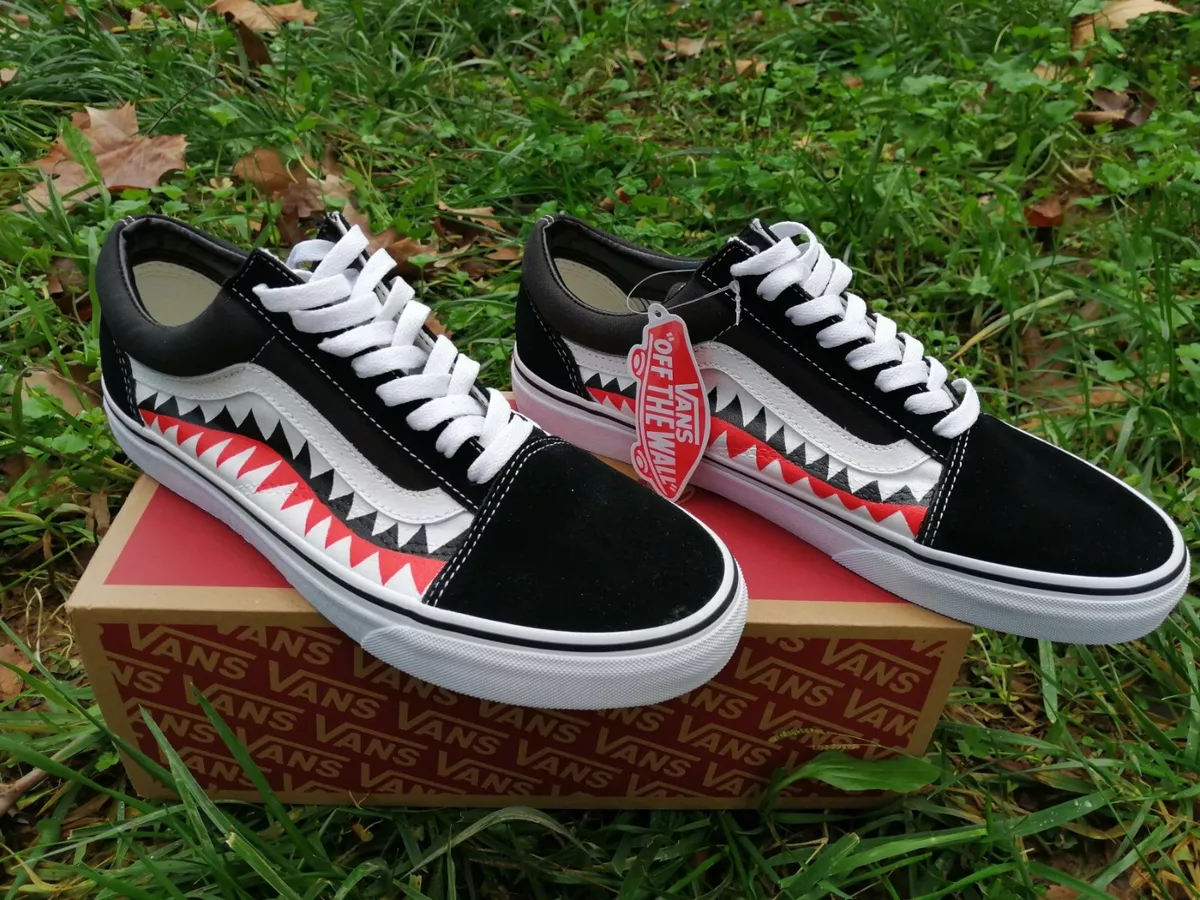 Vans Old Skool Bape Shark Teeth Custom Handmade Shoes