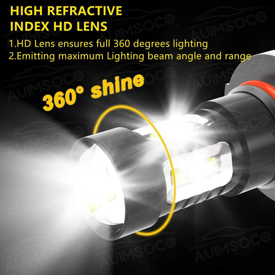 For 2003 2004 2005 2006 GMC Sierra 1500 2500HD 3500 - 6000K LED Fog Lights Bulbs - Image 2 of 4