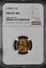 1944-D 1C RD Lincoln Wheat One Cent NGC MS67+RD  6806170-149
