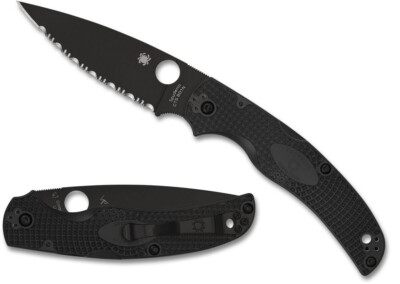 SPYDERCO Native Chief Black Lightweight Black CTS BD1N SteEl Serr Edge C244SBBK