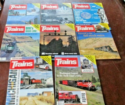 TRAINS Magazine~Set of 8~January-March, June-August, October, November 1987