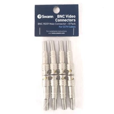 Swann BNC Connectors RG59 Male Connector - 8 Pack for CCTV Cables