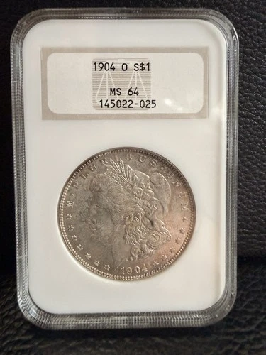 1904-O Morgan Dollar NGC MS64 Old Fatty Holder Soapbox Early Toning