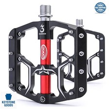 Bicycle Pedals 9/16 Inch Aluminum Alloy Flat Platform 3 Sealed Bearings