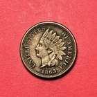 (1) Beautiful Toned Antique 1863 Indian Head Cent/Penny XF-EXTRA FINE