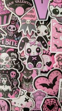 Lot 10 stickers aléatoires witchy horreur emo punk Harajuku rose mignon