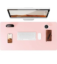 Large Pink Mouse Pad Office Desk Mat Non-Slip PU Leather Desk Pad Protector