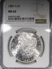 1887-S Morgan Dollar NGC MS62 Key Date $1 Uncirculated