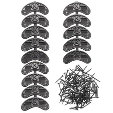 14pcs Heel Taps Rubber Pad Replacement Set Medium Size with 56pcs Screws, Black