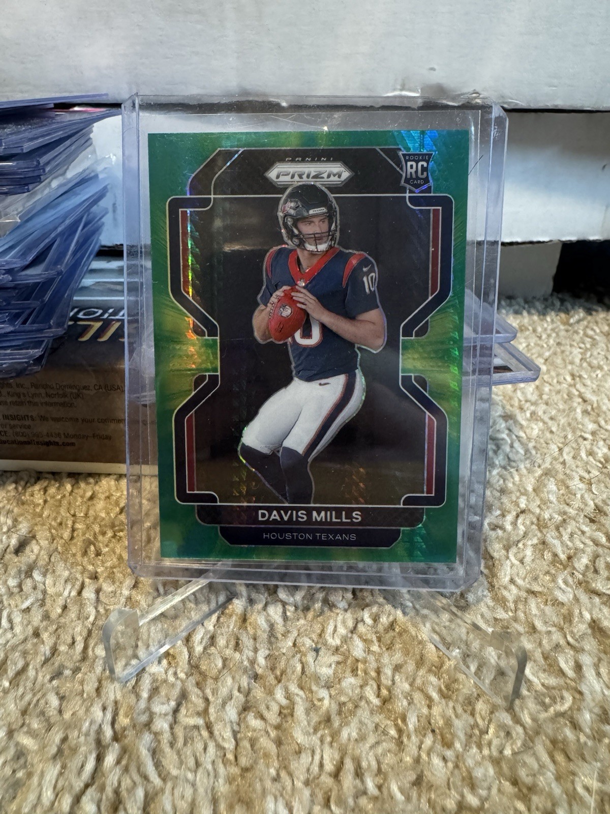 2021 Panini Prizm Davis Mills #352 Hyper Prism RC Rookie Card #/175 Texans