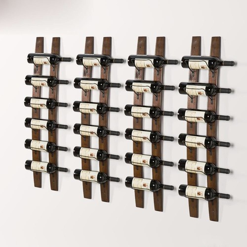 Wall Mounted Wine Rack | Rustic Barrel Stave Hanging Wooden Wall-Mounted Wine - Picture 2 of 8