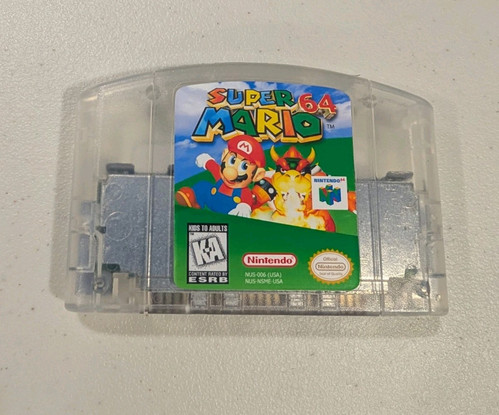Super Mario 64 Tested Working N64 Clear Custom Shell, Original Board