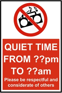 Personalised Custom Quiet Time Considerate Respect Self Adhesive Warning Sticker