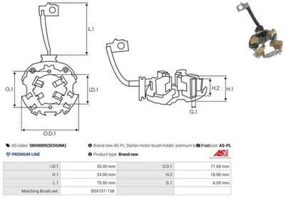 Für AUTOSTARTER SBH0009(SCHUNK) HOLDER, CARBON BRUSHES