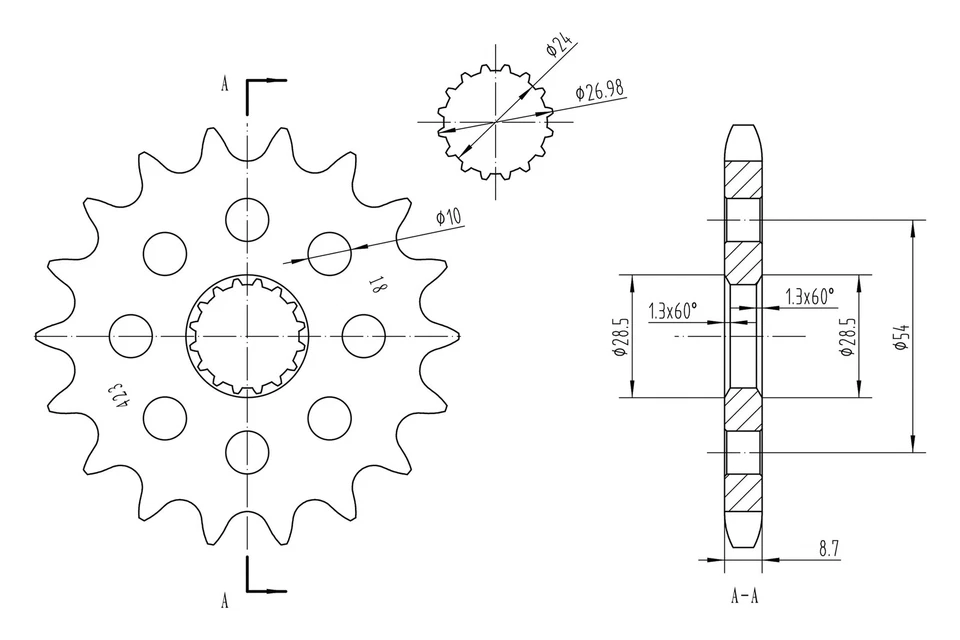 For Suzuki Hayabusa 2008-2016 BikeMaster 965639 530 Series Front Sprocket Foto 2 de 2