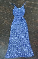 Lush Women’s Patterned Adjustable Spaghetti Strap Maxi Dress Size Small Boho