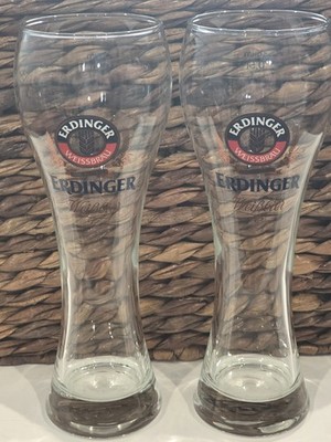 Erdinger Weissbrau Beer Glass 0.5L Aus Bayern German Brewery  Weissbräu Set Of 2