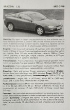 Mazda Mx-3 Mx 3 Car Picture Original Vintage Detail Info Sheet Mazda Mx-3 Mx 3 Car Picture Original Vintage Detail Info Sheet