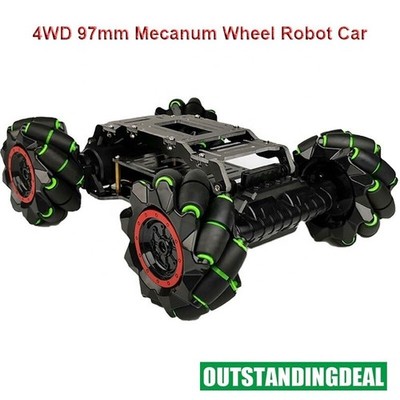 4WD 97mm Mecanum Wheel Robot Car Fiberglass Mecanum Wheel Chassis Kit for STM32/