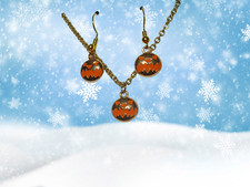 HALLOWEEN HOLIDAY DIFFERENT STYLES OF STAINLESS-STEEL NECKLACE  EARRINGS SET 17
