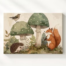 Woodland Music Scene Canvascharming Forest Animal Wall Art
