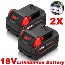 5.0Ah High Capacity Battery 2-Pack NEW FOR Milwaukee 48-11-1860 (2) M18 lithium