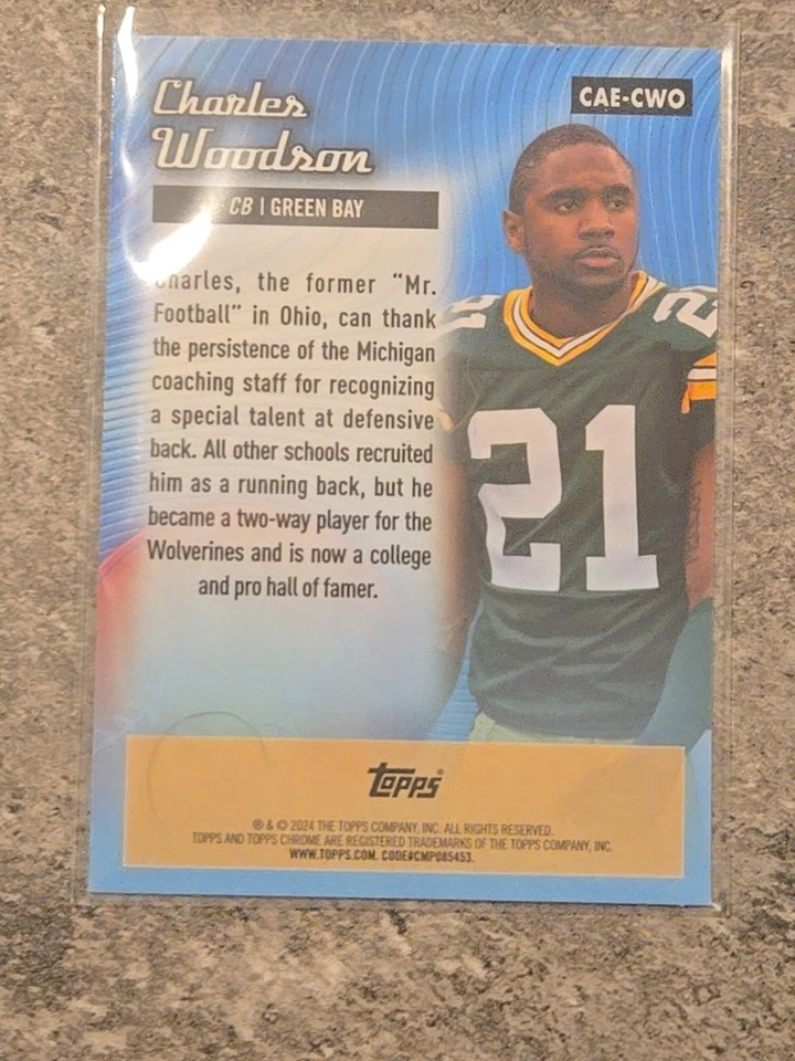 2024 Topps Composite - Topps Finest Charles Woodson #187 Refractor - Image 2 of 2