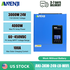 3000KW 24V Solar Inverter Hybrid Off Grid 110V/120V MPPT 100A Charger Controller