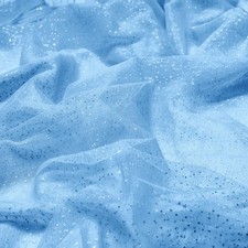 Sewdudely Glitter Tulle Fabric, 60" Wide Light 1 yard pre cut, Blue