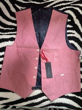 Tommy Hilfiger Mens Bradley Five Button Suit Vest Blue Formal Stretch New