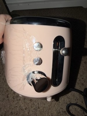Retro Stainless Steel 2 Slice Toaster - Pink